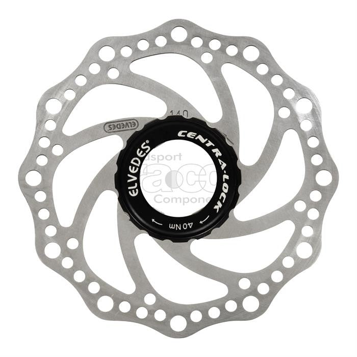 ELVEDES BRAKE DISC SXC 14 Rotor | 140 mm | CenterLock | Rustfritt stål | 86 g | sølv, inkl. låsring - ebiketech