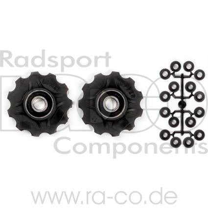ELVEDES Jockey Wheels P1 | sett 2x11 tenner inkl. Avstand | for Shimano, Campagnolo, Sram - ebiketech