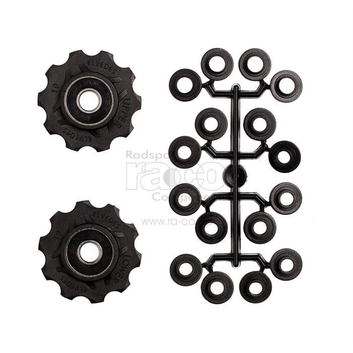 ELVEDES Jockey Wheels P5 | sett 2x10 tenner inkl. Avstand | for Shimano, Campagnolo, Sram - ebiketech