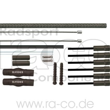 ELVEDES NULL.8 DURALINE ATB / RACE SHIFT CABLE SET | Karbonfinish | inkl. ytre foringsrør, kabel og heter - ebiketech