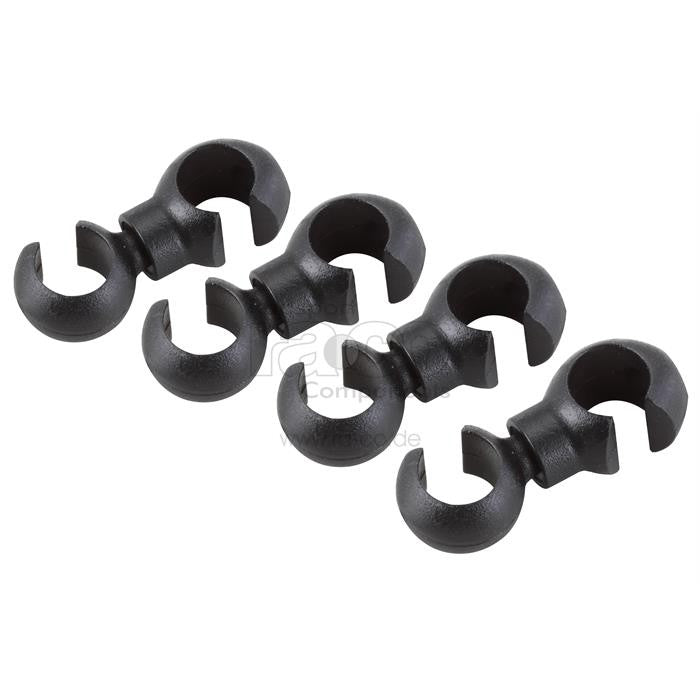Elvedes roterende krok | Passer 4,3 - 5 mm foringsrør | PVC, svart | 4 stk - ebiketech