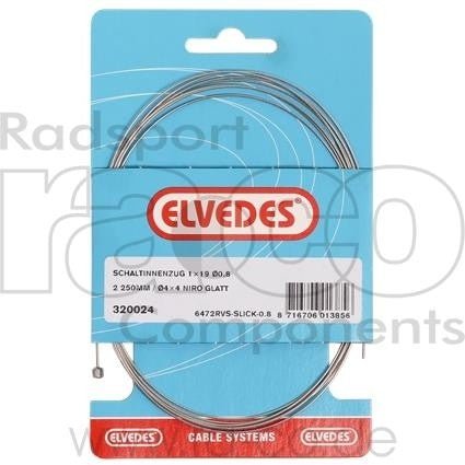 ELVEDES SHIFT CABLE | Steinless Stell Slick | 0,8 mm | Nippel 4 x 4 mm | Lengde: 2250 mm - ebiketech