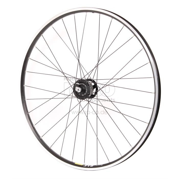 Forhjul 28 "| Clincher Rim | QR, Mavic A 319 Rim Black, Shimano XT Dynamo Hub Black - ebiketech