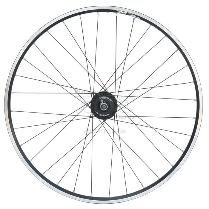 Forhjul 28 "| Clincher Rim | QR, ZAC2000 Rim Black, Shimano DH-3N31 Dynamo Hub Black - ebiketech
