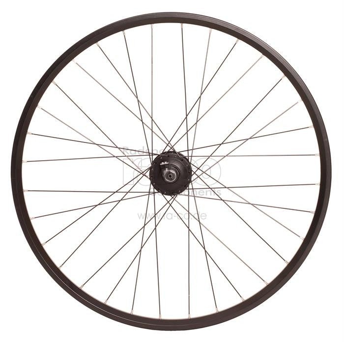 Forhjulskive 28 "| Clincher Rim | QR, ZAC2000 Rim Black, Shimano DH-3D37 Dynamo Hub Black, Centerlock - ebiketech