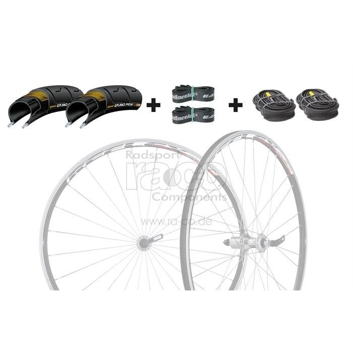 Installerte dekk på hjulsett: Grand Prix | 700x23 | svart | sammenleggbar - ebiketech