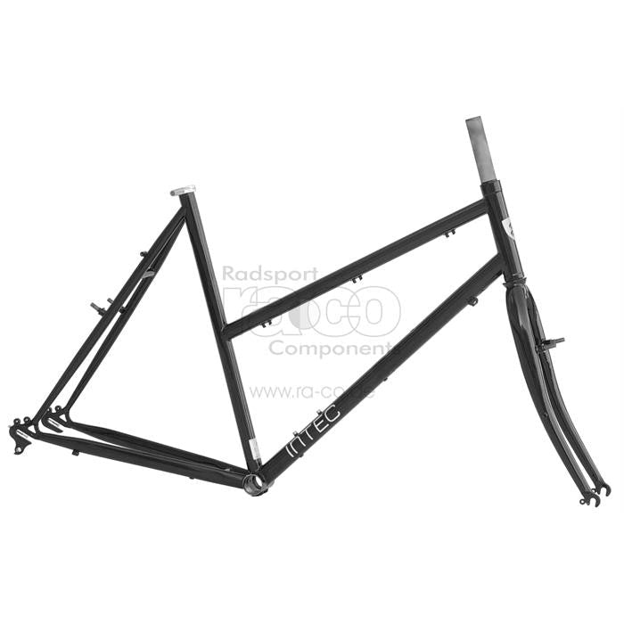 Intec t7 | rammesett | 28 "Stålramme inkl. Gaffel | Cantilever | Svart blank / RAL 9005 | Emblem Hoderør + Lettering Down Tube Silver - ebiketech