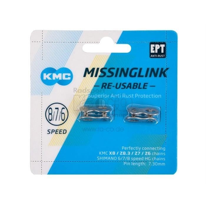 KMC MissingLink CL-573R Connecting Link | 6s, 7s, 8s 7,3 mm | 1 par - ebiketech