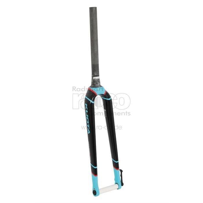 Kuota Fork for Kcxtreme | Full karbon 28 "grus/kors | havblå blank | ihs avsmalnende 1 1/8" - 1 1/2 "| Flatmount | HH12 inkl. Thru Axle 12 mm - ebiketech