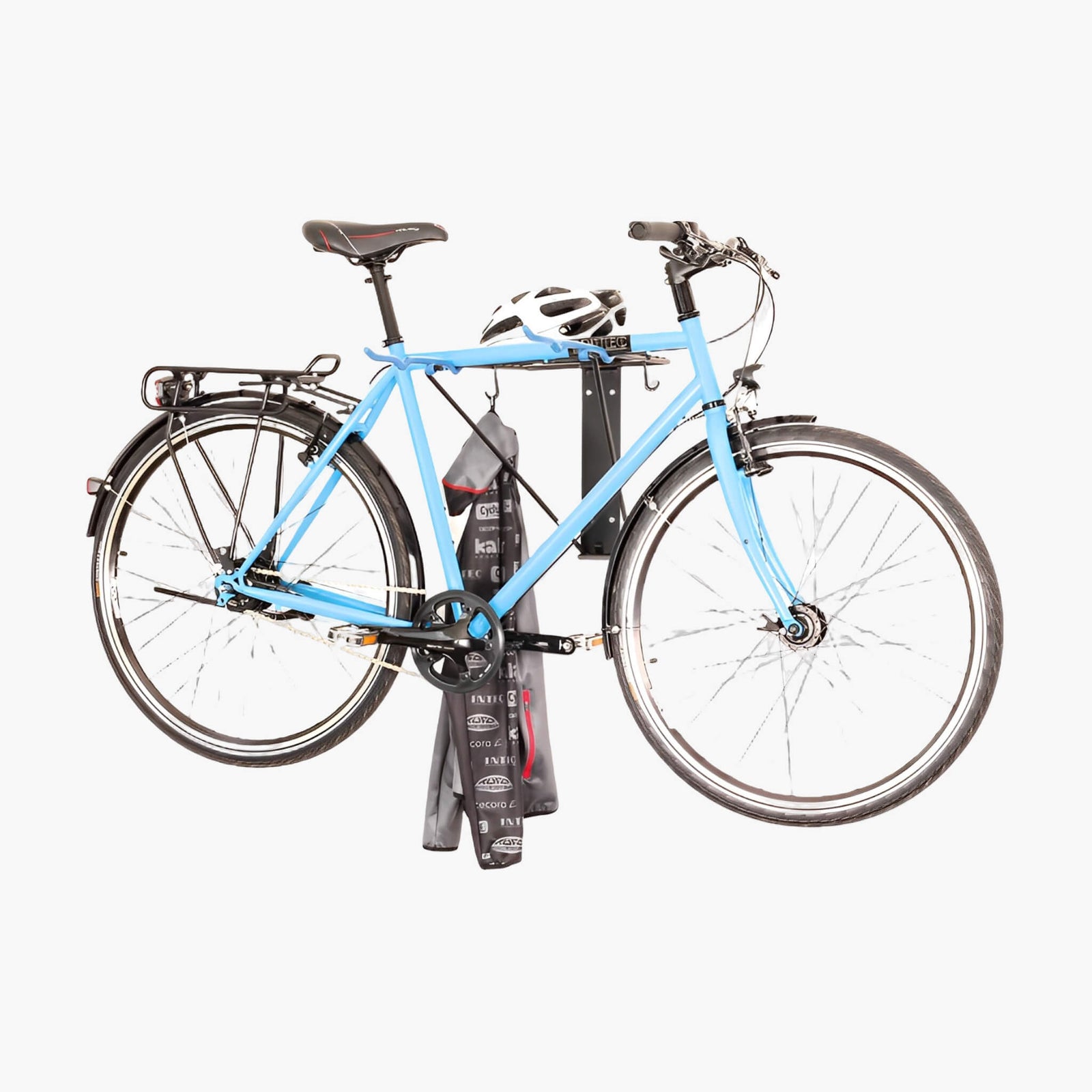 MECYC sykkel veggstativ - for 2 sykeler inkludert hylle - sammenleggbart - ebiketech