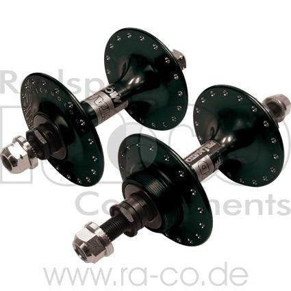 Miche Primato Pista Hub Set Fix/Free | 32 hull | svart | Solid aksel, høy flens, inkl. Locknut og låsing - ebiketech
