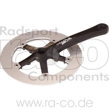 Miche Team 1 Crank Set | 39 tenner | Svart/sølv | Alu, Singlespeed, inkl. CNC Rock Ring | 170 mm - ebiketech