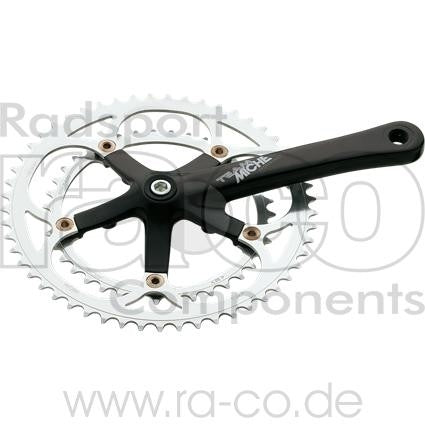 Miche Team 2 2x9s Crank Set | 52/39 | Svart/sølv | Lengde på bunnbraketten 110 mm | 170 mm - ebiketech