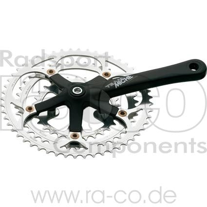 Miche Team 3 3x9s Crank Set | 52/42/32 | Svart/sølv | Lengde på bunnbraketten 119 mm | 170 mm - ebiketech