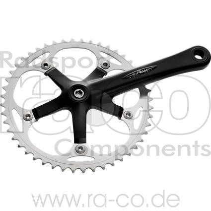 Miche X-Press Crank Set | 44 tenner | Svart/sølv | Singlespeed, 1/2 "x 3/32" | 170 mm - ebiketech
