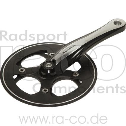 Miranda Crank Set Beta-1r Plus | 44 tenner | Svart/sølv | Singlespeed, inkl. CNC Rock Ring | 170 mm - ebiketech