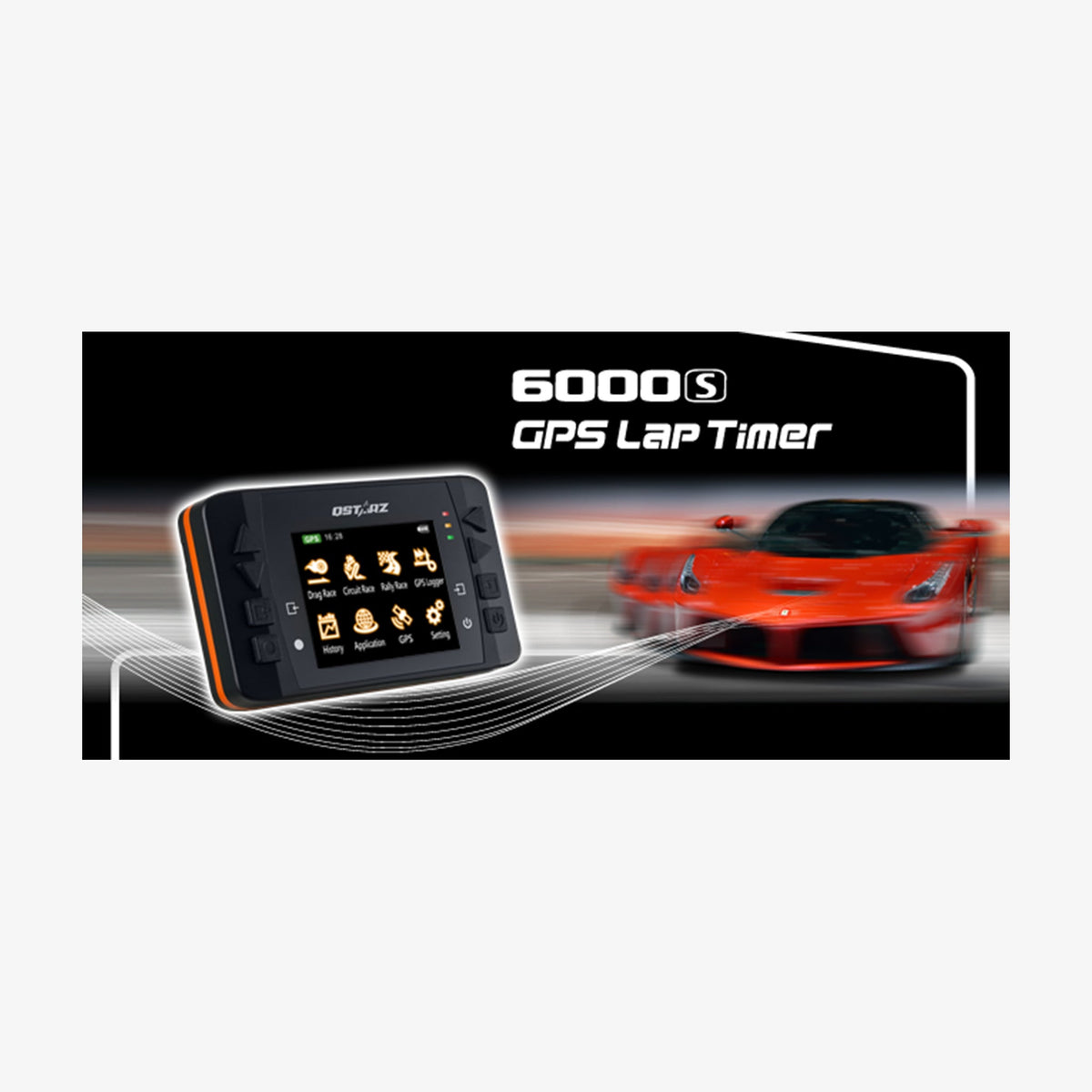 QSTARZ LT-6000S GPS Tracker / Lap Timer / Datalogger m/2.4" fargeskjerm og frontrutefeste - ebiketech