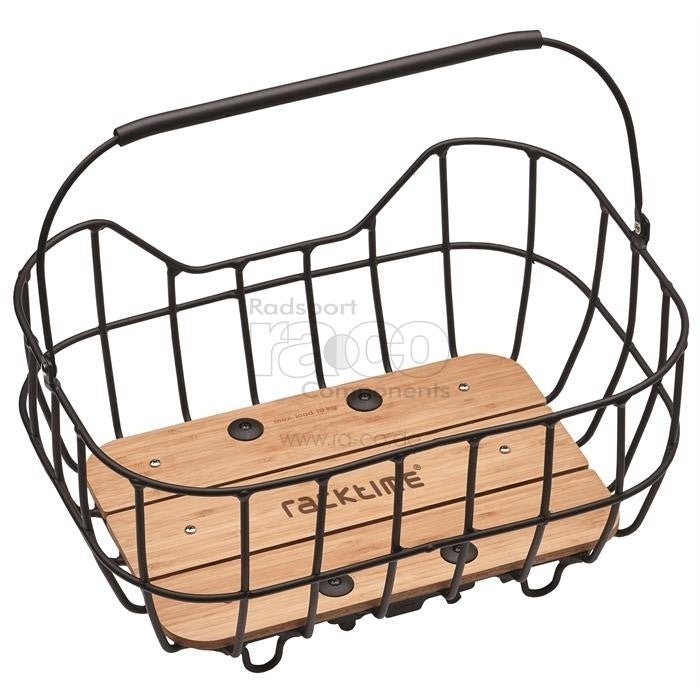 RackTime Baskit Breeze legeringskurv med bambusbase inkl. Snapit -adapter | svart - ebiketech