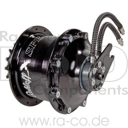 Rohloff Speedhub 14S Hub Gear | svart | hul aksel, inkl. Sprocket 16 tenner | 500/14 cc (8017) og girskifter - ebiketech