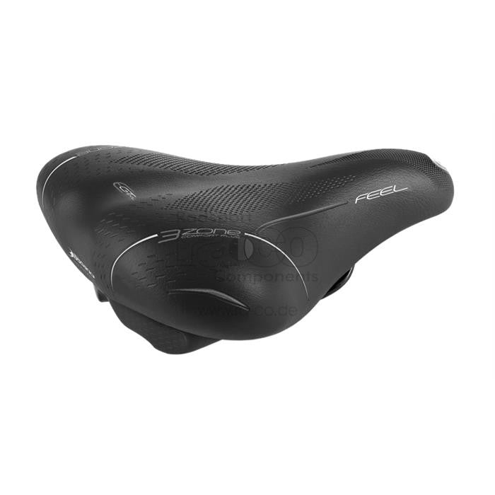 Selle Bassano Feel GT XL | Saddle 3zone Comfort Plus | Jernbane Cr/Mo | E-BIKE UNISEX | svart | 410 g - ebiketech