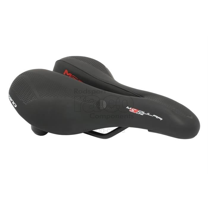 Selle Bassano Modular S-Line | Sadel | Jernbane Cr/Mo | Justerbar bredde 180-240 mm | unisex | svart | 540 g - ebiketech
