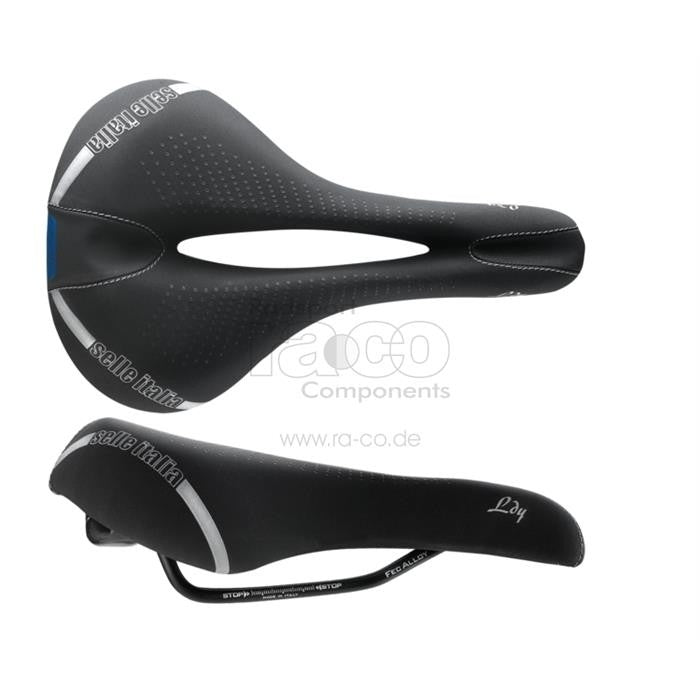 Selle Italia Lady E-Bike Flow L Saddle | svart | Jernbane FEC -legering | 320 g - ebiketech