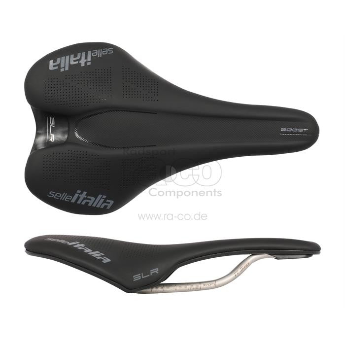 Selle Italia SLR Boost Black | Racing Saddle | Jernbanet Titan Ti316 | Soft-Tek, Shell Nylon-Carbon | 215 g - ebiketech