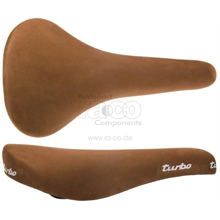 Selle Italia Turbo 1980 Brown | Vintage Saddle | Jernbane FEC -legering | Dekk synth. Nubuk | unisex | 280 g - ebiketech