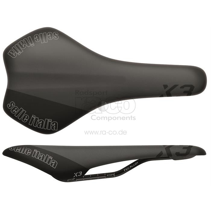Selle Italia x3 Black | Sportssadel | Jernbane FEC -legering | Dekk Duro-Tek | 280 g - ebiketech