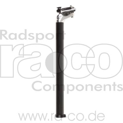 setepost | karbon | 27,2 mm | Lengde 350 mm, forskjøvet 20 mm | Svart/sølv | CNC -formet seteklemme 210 g - ebiketech