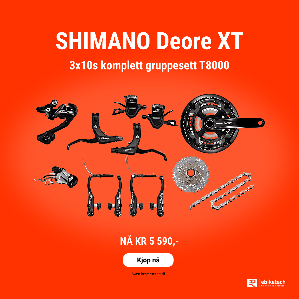 SHIMANO Deore XT 3x10s komplett Gruppsett T8000 | sort - ebiketech