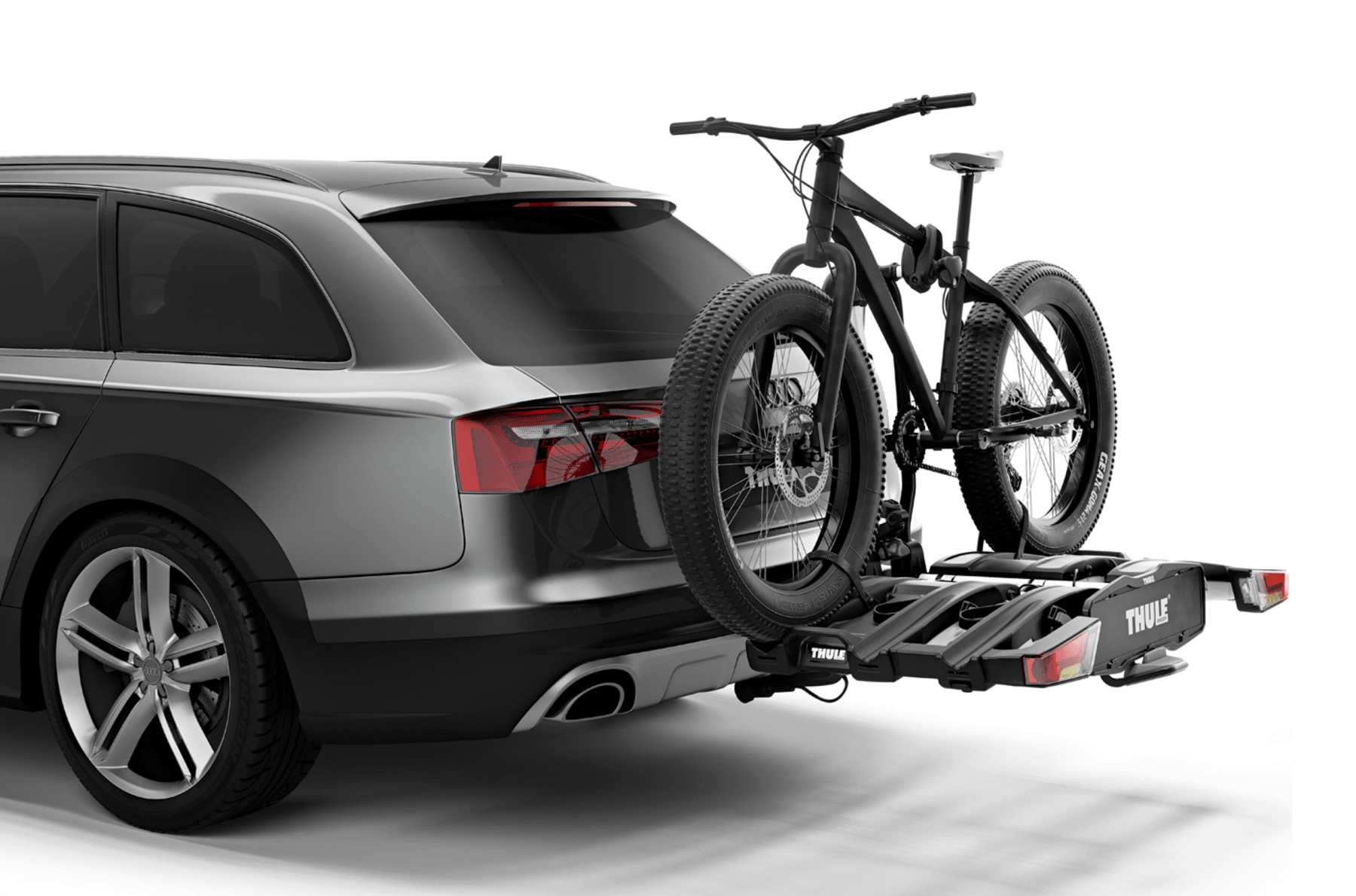 Thule Easyfold XT 3 - Sykkelstativ med tilhengerfeste og plattform til 3 sykler svart/aluminium - ebiketechnology