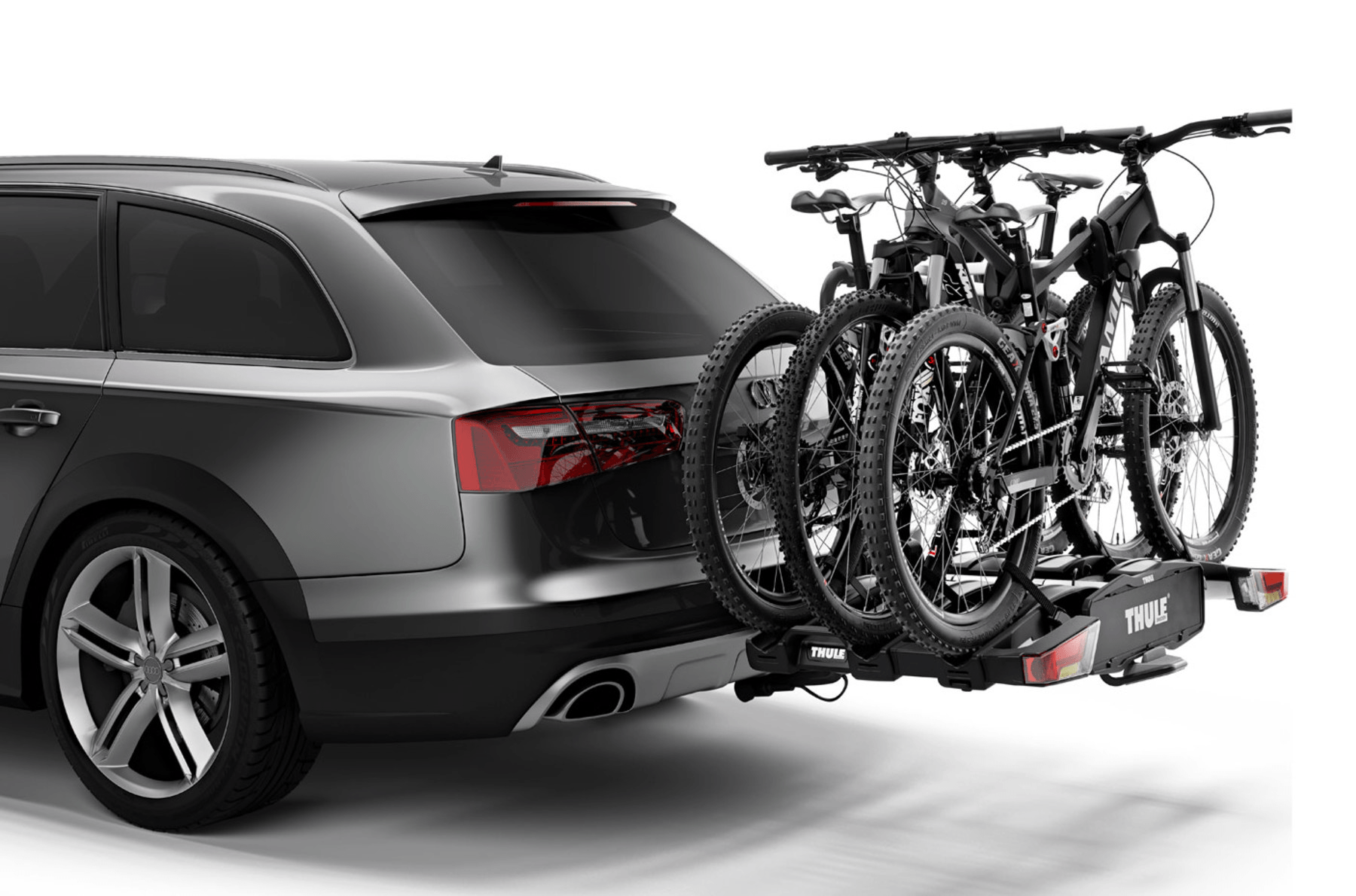 Thule Easyfold XT 3 - Sykkelstativ med tilhengerfeste og plattform til 3 sykler svart/aluminium - ebiketechnology