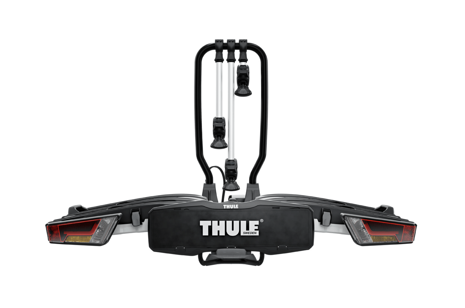 Thule Easyfold XT 3 - Sykkelstativ med tilhengerfeste og plattform til 3 sykler svart/aluminium - ebiketechnology