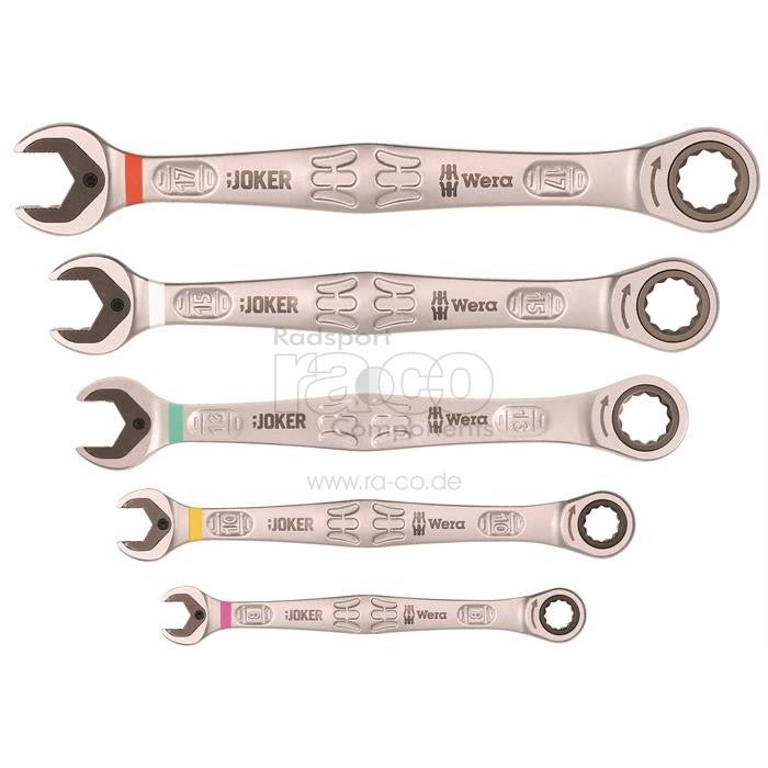 Wera sett ratcheting kombinasjonsnøkler | 5 varer | (8/10/13/15/17 mm) - ebiketech